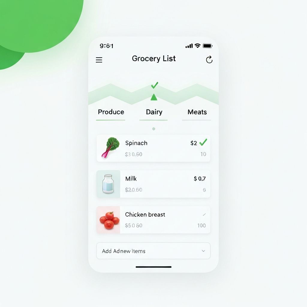 Grocery list feature screenshot
